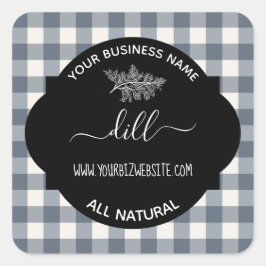 Produktetikett för Herb & Spice Burk Fyrkantigt Klistermärke