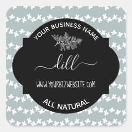 Produktetikett för Herb & Spice Burk Fyrkantigt Klistermärke