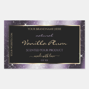 Produktetikett för Indigo Blue Gnistra Glitter Ram Rektangulärt Klistermärke