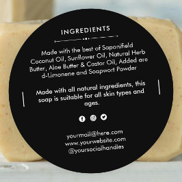 Produktetikett för Ingredienser i Pub med rundtvål Runt Klistermärke