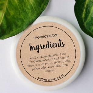 Produktetikett för ingredienser Modern, enkel fä Runt Klistermärke