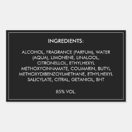 Produktetikett för ingredienser rektangulärt klistermärke