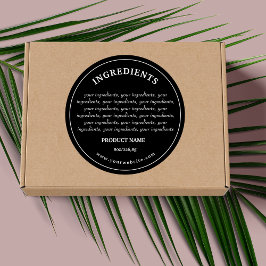 Produktetikett för ingredienser runt klistermärke