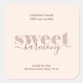 Produktetikett för ljus Modern minimalist Fyrkantigt Klistermärke