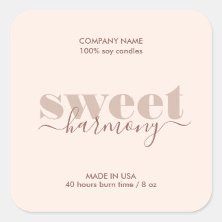 Produktetikett för ljus Modern minimalist Fyrkantigt Klistermärke