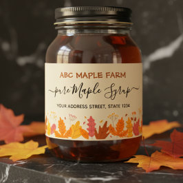 Produktetikett för Maple Löv Gräns Maple Syrup Fraktsedel
