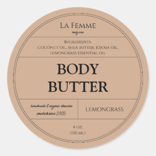 Produktetikett för minimal Clay Cosmetic Skincare Runt Klistermärke