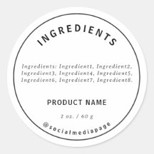 Produktetikett för moderna ingredienser