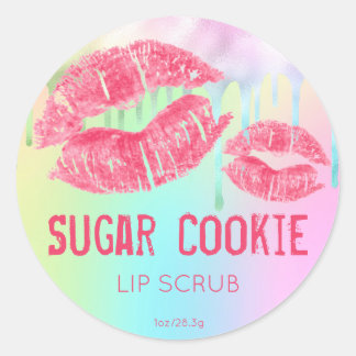 Produktetikett för Pastel Shimmer Lip SCrub Runt Klistermärke