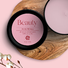 Produktetikett för Rosa runda Runt Klistermärke