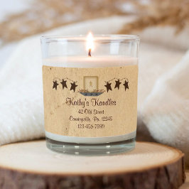 Produktetikett för Rusty Stars och Candle Adressetikett