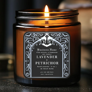 Produktetikett för silver Black Gothic Vampire Can Fyrkantigt Klistermärke