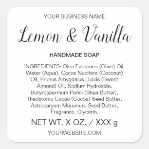 Produktetikett för soap eller Skincare-handgjord a Fyrkantigt Klistermärke