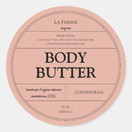 Produktetikett för Soft Boho Rosa Cosmetic Skincar Runt Klistermärke