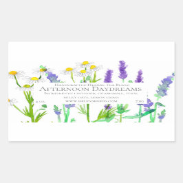 Produktetikett för växtbaserade tea Blend Lavender Rektangulärt Klistermärke