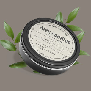 Produktetikett för vintage Retro Typography Candle Runt Klistermärke