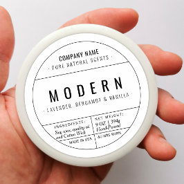 Produktetikett för vit homemade ljus runt klistermärke