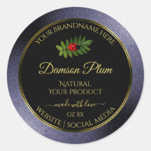 Produktetikett Ladybug för mörk blått Glitter Blac