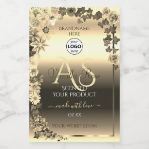 Produktetikett Monogram Add Logotyp för Luxury Gul Mat Etikett