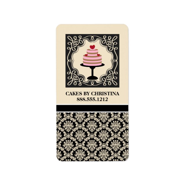 Produktetiketter för bakverk {Cakes} Adressetikett (Framsidan)