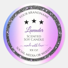 Produktetiketter för holografisk Färgad Silver Gli Runt Klistermärke