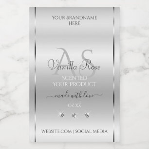 Produktetiketter för lyxprodukter Silver, diamante Mat Etikett
