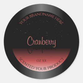 Produktetiketter för Modern Black and Red Ombre Gl Runt Klistermärke
