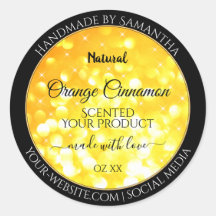 Produktetiketter för mousserande Glitter-Orange