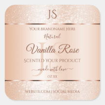 Produktetiketter för Pastel Ro Coral Glitter Initi