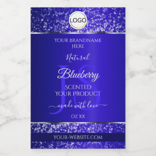 Produktetiketter för royal Blue Logotyp Initialer Mat Etikett