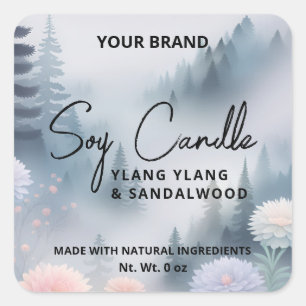 Produktetiketter för scen Soy Candle Fyrkantigt Klistermärke