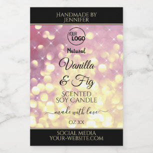 Produktetiketter för Shimmery Lila Logotyp Guld Gl Mat Etikett
