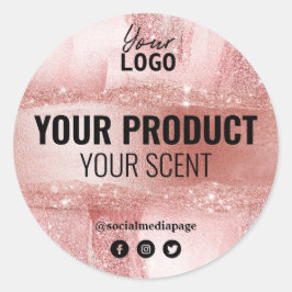 Produktetiketter för skinkvara och spa i Ro Guld Runt Klistermärke