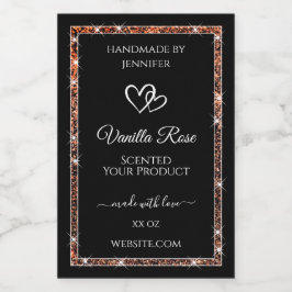 Produktetiketter för Svarta och Ro Guld Glitter Ra Mat Etikett