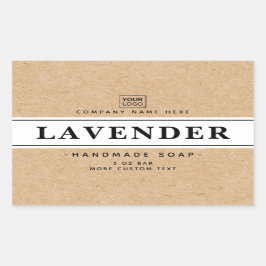 Produktetiketter för vit och Kraft papper elegant Rektangulärt Klistermärke