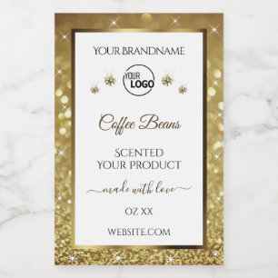 Produktetiketterna Logotyp Diamanter för vit Guld Mat Etikett