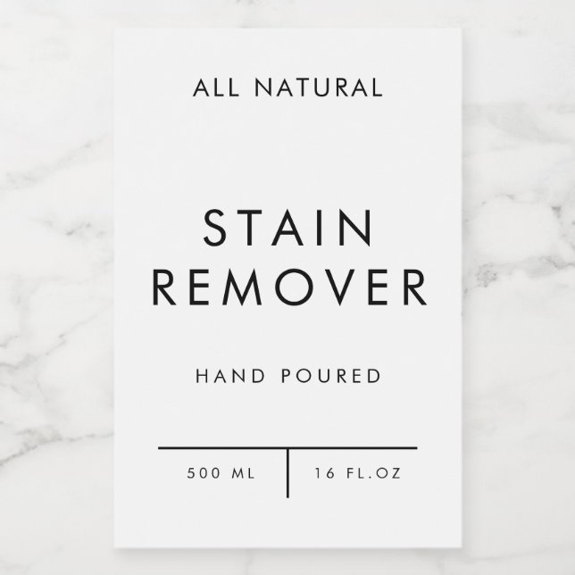 Produktetikettorganisationslagring - STAIN REMOVER Mat Etikett (Singel etikett)