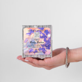 Produktförpackning för body Butter Ro Lila QR LOGO Fyrkantigt Klistermärke