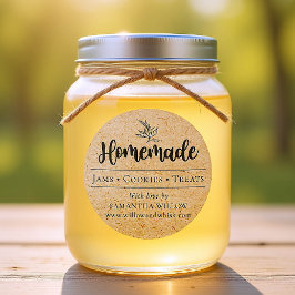 Produktförpackning för Homemade Botanical Kraft An Runt Klistermärke