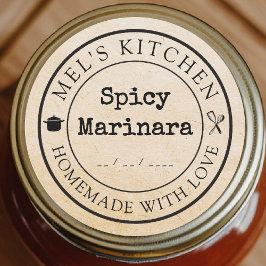 Produktförpackning för Homemade Kitchen Anpassning Runt Klistermärke