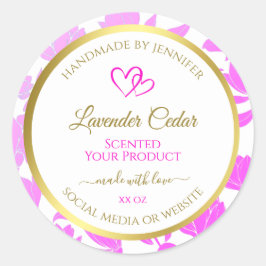 Produktförpackningsetiketter för lila och Guld Blo Runt Klistermärke