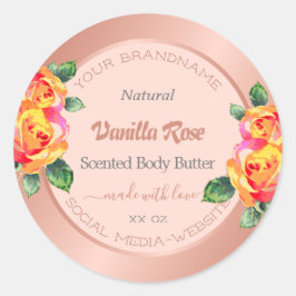 Produktförpackningsetiketter för ro Guld och Rosa Runt Klistermärke