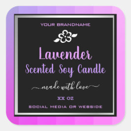 Produktförpackningsetiketter Lavender Lila and Bla Fyrkantigt Klistermärke