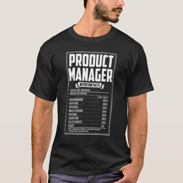 Produkthanterarens näringsfakta t shirt (Framsida)