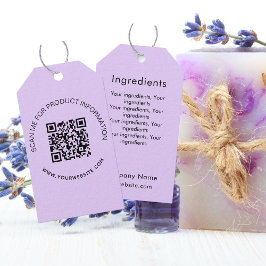 Produktingrediensförteckning QR violett business Presentetikett