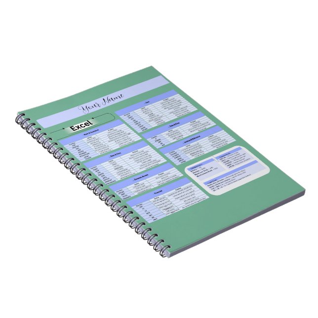 Produktivitetsmusmatta - Excel-genvägar Anteckningsbok (Högra Sidan)