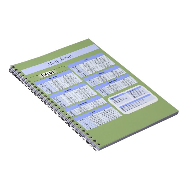 Produktivitetsmusmatta - Excel-genvägar Anteckningsbok (Högra Sidan)