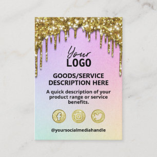 Produktlista för Guld Glitter Drives Spa Salon Sk Visitkort