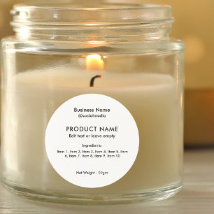 Produktmärkning för moderna, minimalistiska ingred runt klistermärke