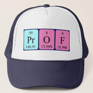 Prof periodisk hatt i bord namn keps
